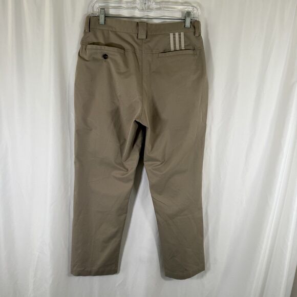ADIDAS Pants Men's 30x27 Beige Climalite Flat Front Golf Work Lightweight - Picture 8 of 10